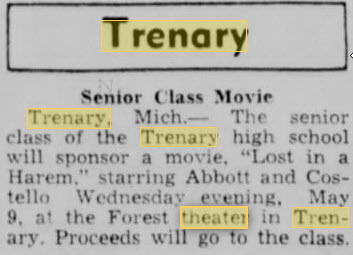 Forest Theater - 09 May 1945 Article (newer photo)